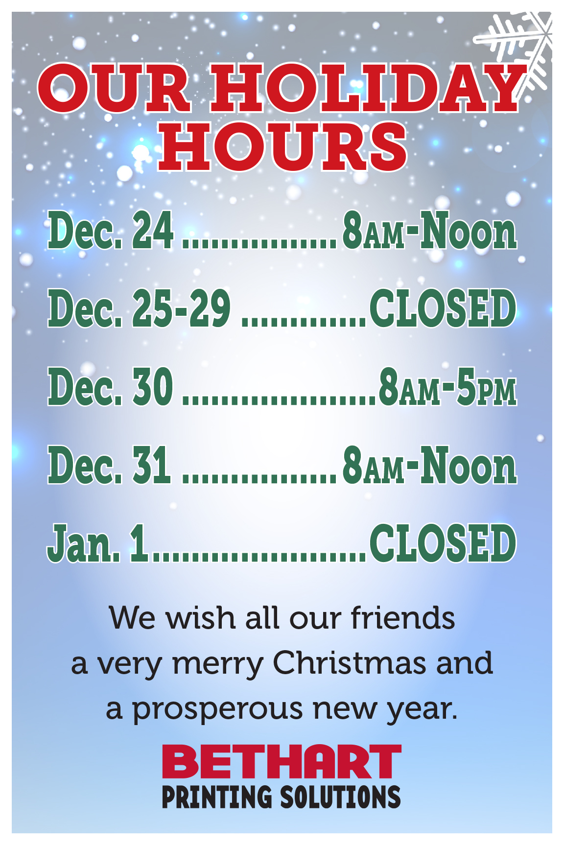 Christmas & New Years
